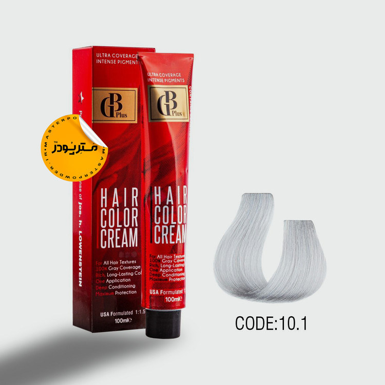رنگ مو جی بی پلاس گروه خاکستری حجم 100 میل شماره 10/1 بلوند خاکستری فوق العاده روشن