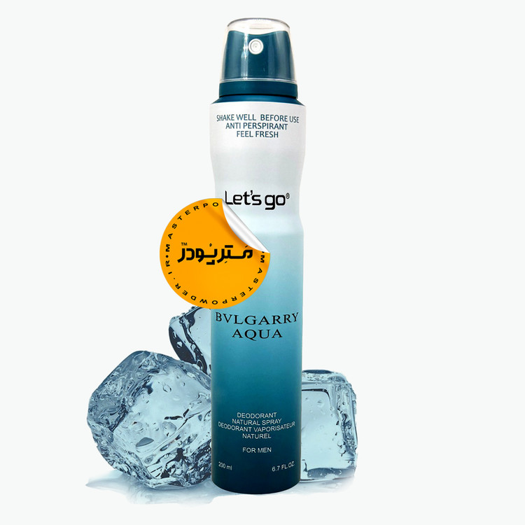 اسپری دئودورانت آقایان لتس گو مدل Aqua Bvlgarry حجم 200 میلی لیتر